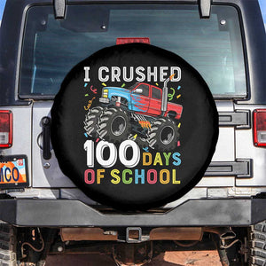 100 Days of School Monster Truck Spare Tire Cover Boys Crushing 100th Day Milestone