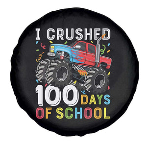 100 Days of School Monster Truck Spare Tire Cover Boys Crushing 100th Day Milestone