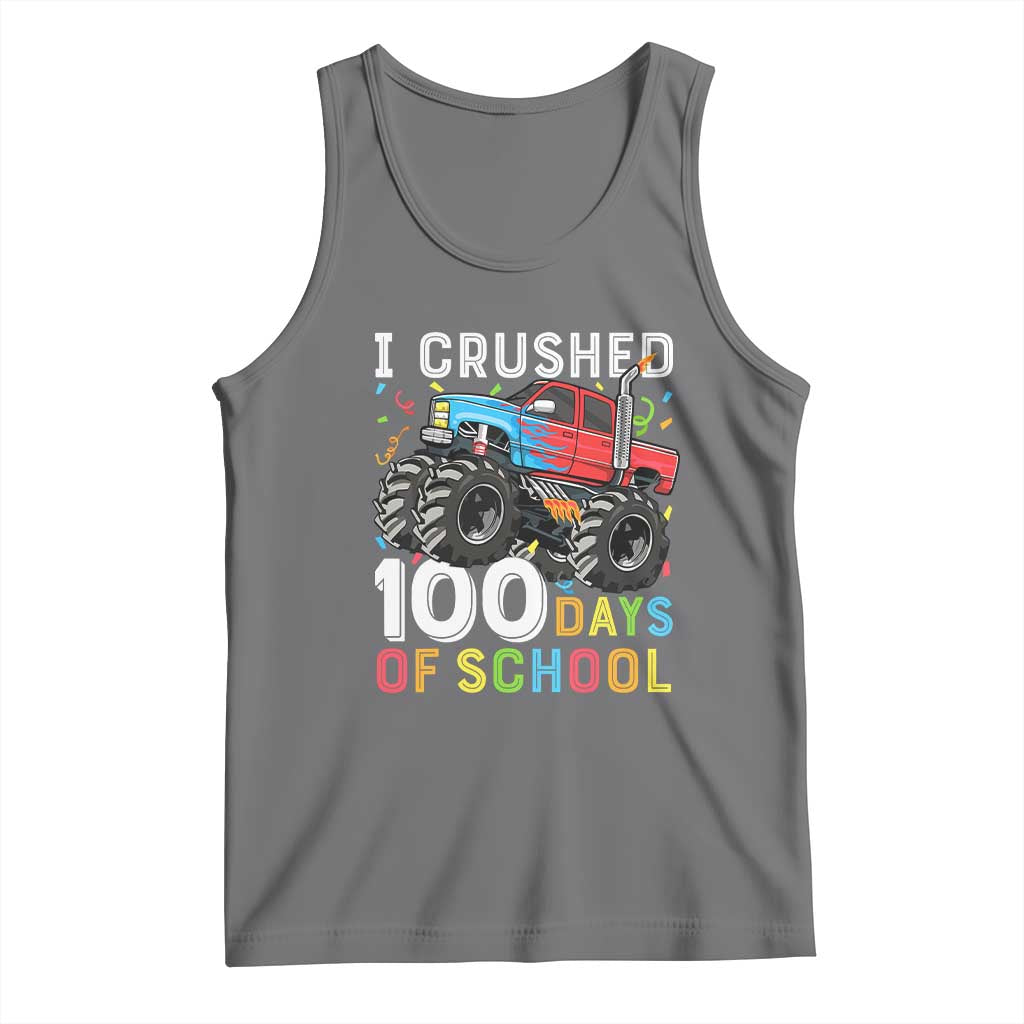 100 Days of School Monster Truck Tank Top Boys Crushing 100th Day Milestone