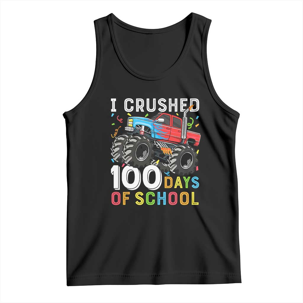 100 Days of School Monster Truck Tank Top Boys Crushing 100th Day Milestone