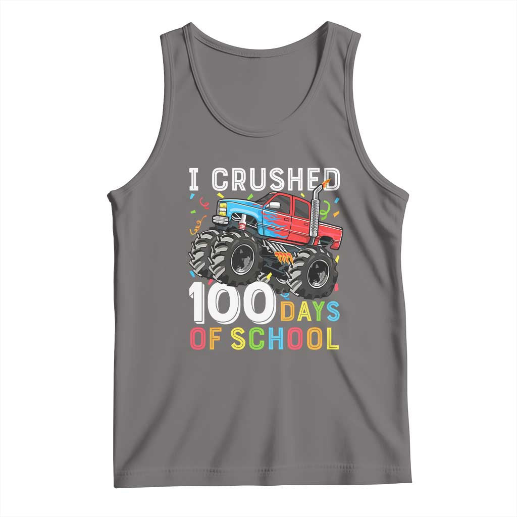 100 Days of School Monster Truck Tank Top Boys Crushing 100th Day Milestone