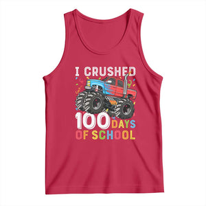 100 Days of School Monster Truck Tank Top Boys Crushing 100th Day Milestone