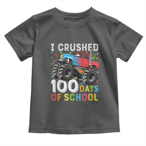 100 Days of School Monster Truck Toddler T Shirt Boys Crushing 100th Day Milestone