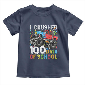 100 Days of School Monster Truck Toddler T Shirt Boys Crushing 100th Day Milestone