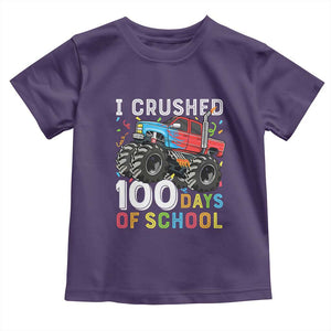 100 Days of School Monster Truck Toddler T Shirt Boys Crushing 100th Day Milestone