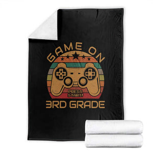 Game On First Day of 3rd Grade Throw Blanket Funny Gamer Back to School Kids Gift