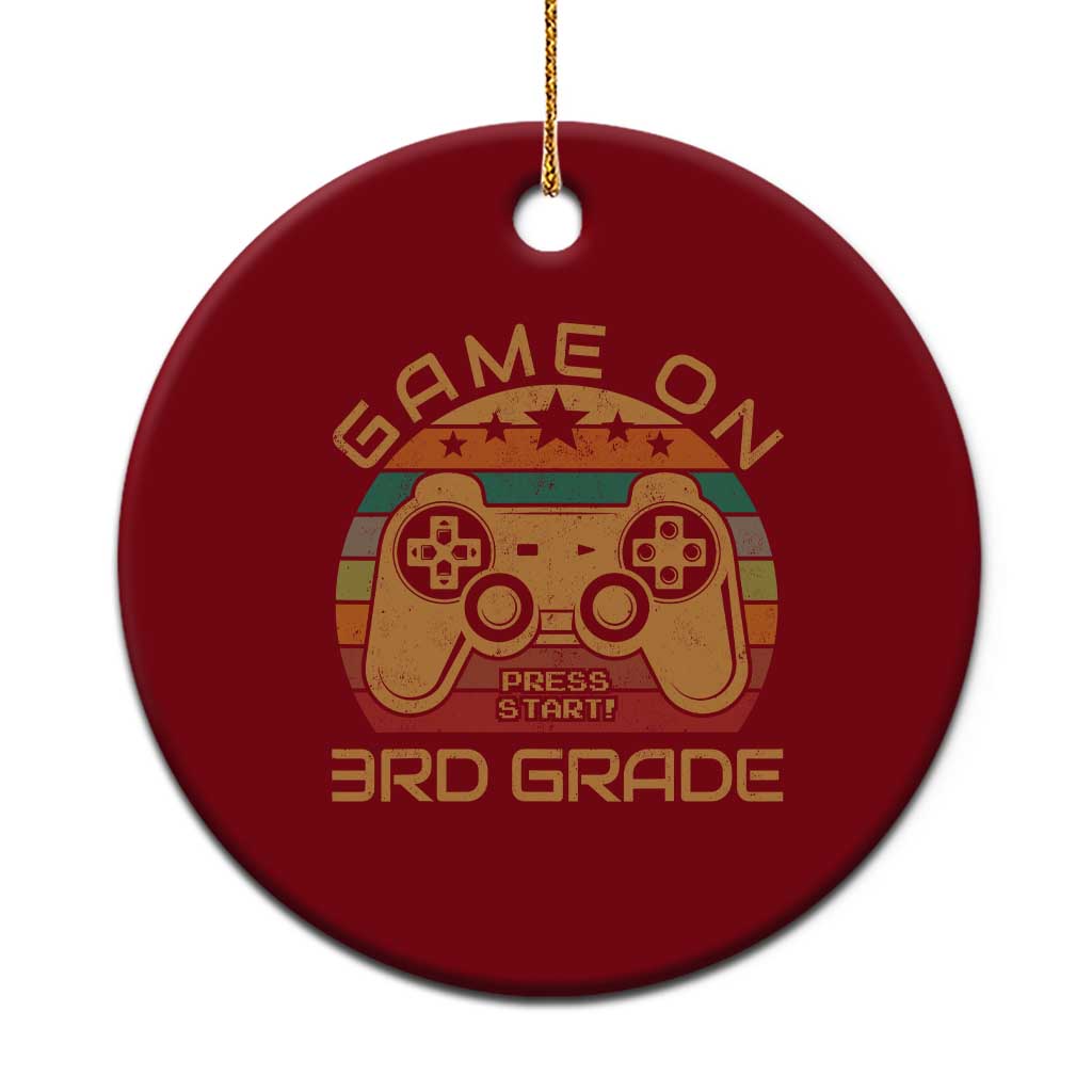 Game On First Day of 3rd Grade Ceramic Ornament Funny Gamer Back to School Kids Gift TS01 1pc Red Print Your Wear