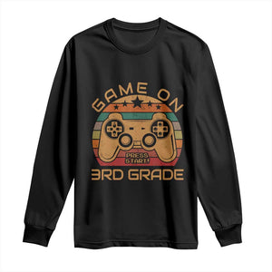 Game On First Day of 3rd Grade Long Sleeve Shirt Funny Gamer Back to School Kids Gift