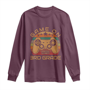 Game On First Day of 3rd Grade Long Sleeve Shirt Funny Gamer Back to School Kids Gift