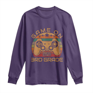 Game On First Day of 3rd Grade Long Sleeve Shirt Funny Gamer Back to School Kids Gift