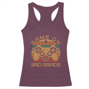 Game On First Day of 3rd Grade Racerback Tank Top Funny Gamer Back to School Kids Gift