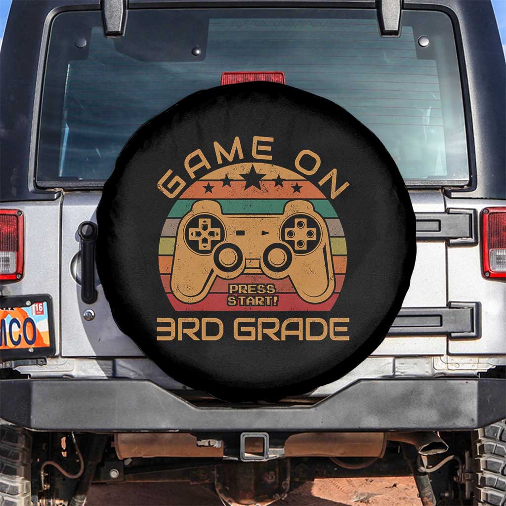 Game On First Day of 3rd Grade Spare Tire Cover Funny Gamer Back to School Kids Gift