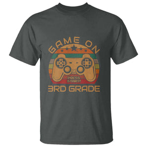 First Day of 3rd Grade T Shirt Game On Gamer Back to School Gift TS01 Dark Heather Print Your Wear