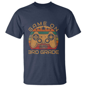 First Day of 3rd Grade T Shirt Game On Gamer Back to School Gift TS01 Navy Print Your Wear