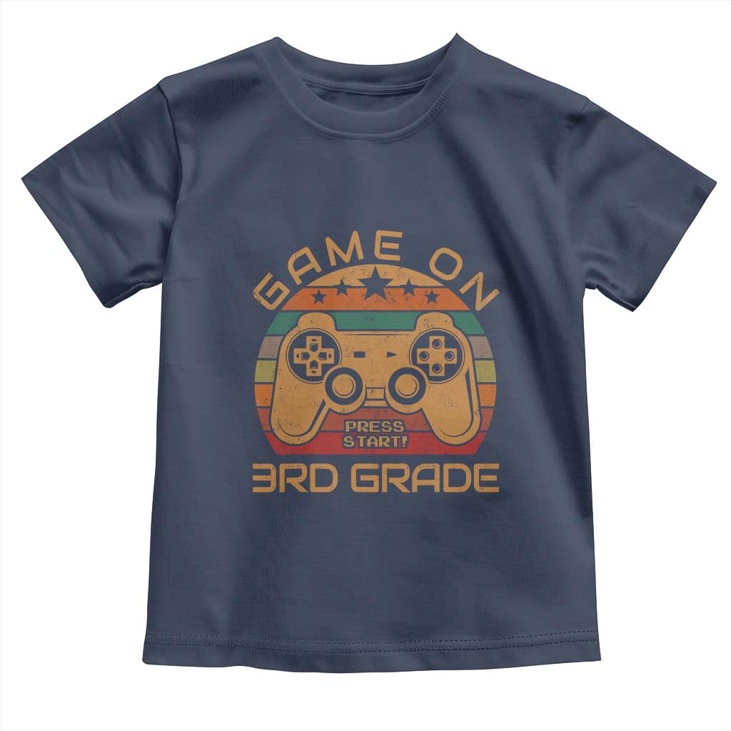Game On First Day of 3rd Grade Toddler T Shirt Funny Gamer Back to School Kids Gift