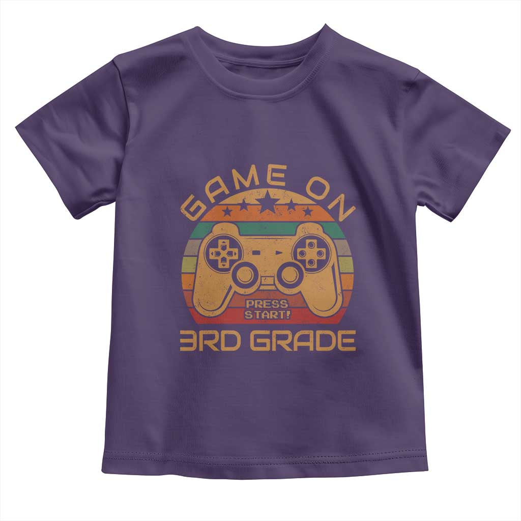 Game On First Day of 3rd Grade Toddler T Shirt Funny Gamer Back to School Kids Gift