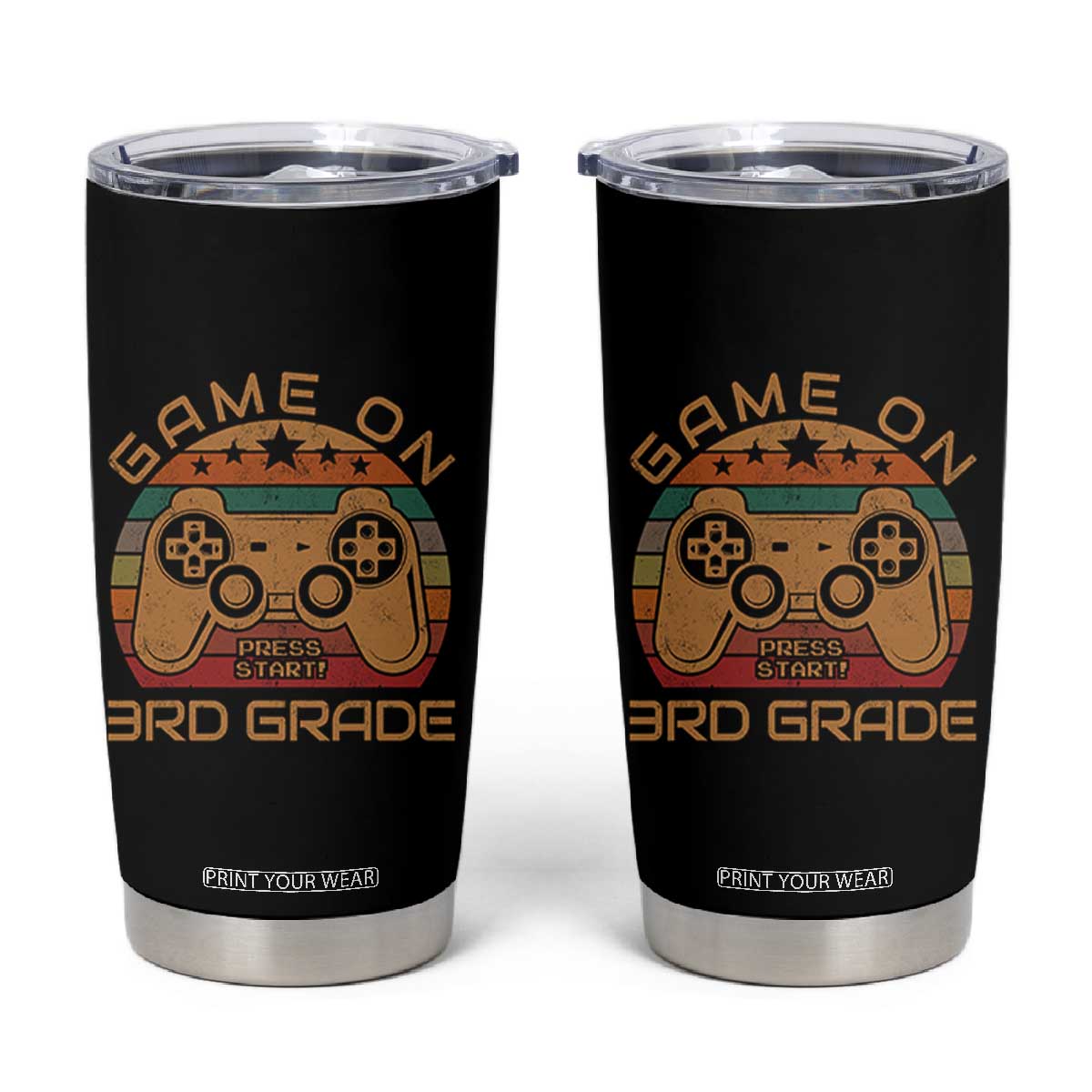Game On First Day of 3rd Grade Tumbler Cup Funny Gamer Back to School Kids Gift
