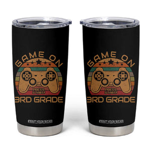 Game On First Day of 3rd Grade Tumbler Cup Funny Gamer Back to School Kids Gift