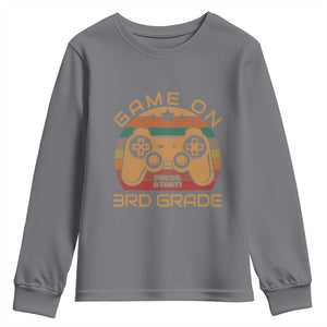 Game On First Day of 3rd Grade Youth Sweatshirt Funny Gamer Back to School Kids Gift