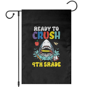 Shark Ready To Crush 4th Grade Garden Flag Cool Boys First Day of School Gift