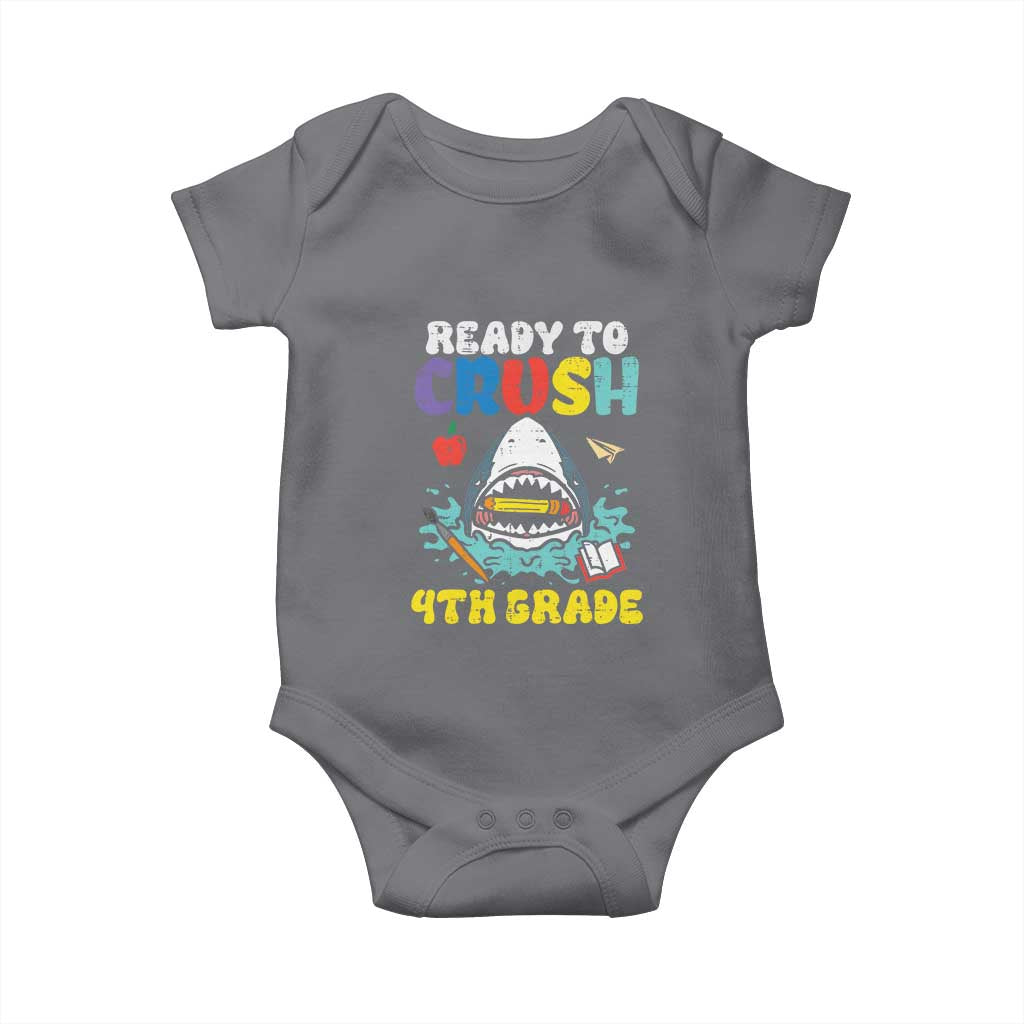 Shark Ready To Crush 4th Grade Baby Onesie Cool Boys First Day of School Gift