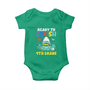 Shark Ready To Crush 4th Grade Baby Onesie Cool Boys First Day of School Gift
