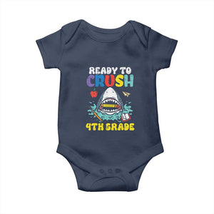 Shark Ready To Crush 4th Grade Baby Onesie Cool Boys First Day of School Gift