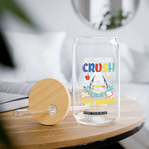 Shark Ready To Crush 4th Grade Glass Can Cool Boys First Day of School Gift