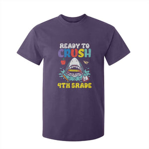 Shark Ready To Crush 4th Grade T Shirt For Kid Cool Boys First Day of School Gift