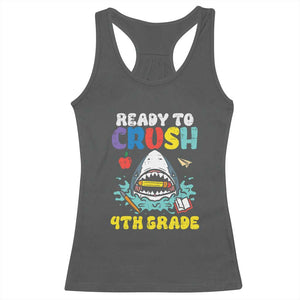 Shark Ready To Crush 4th Grade Racerback Tank Top Cool Boys First Day of School Gift
