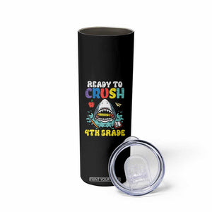 Shark Ready To Crush 4th Grade Skinny Tumbler Cool Boys First Day of School Gift