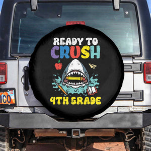 Shark Ready To Crush 4th Grade Spare Tire Cover Cool Boys First Day of School Gift