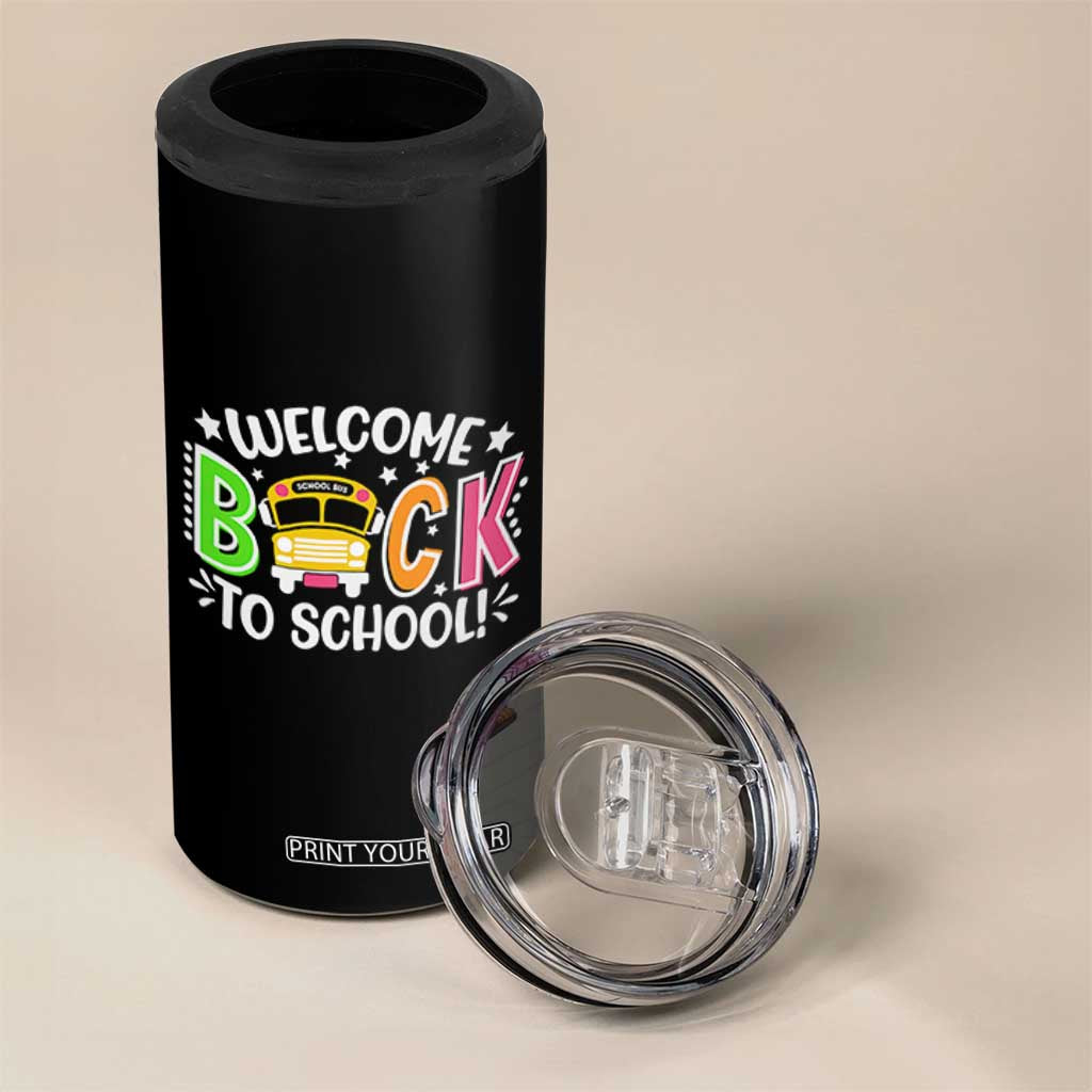 Welcome Back to School Bus Driver 4 in 1 Can Cooler Tumbler First Day for School Gifts