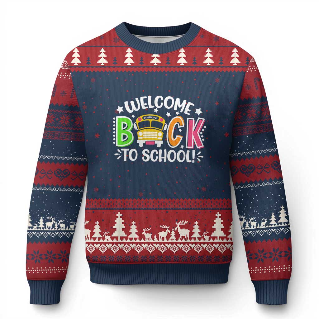 Welcome Back to School Bus Driver Ugly Christmas Sweater First Day for School Gifts