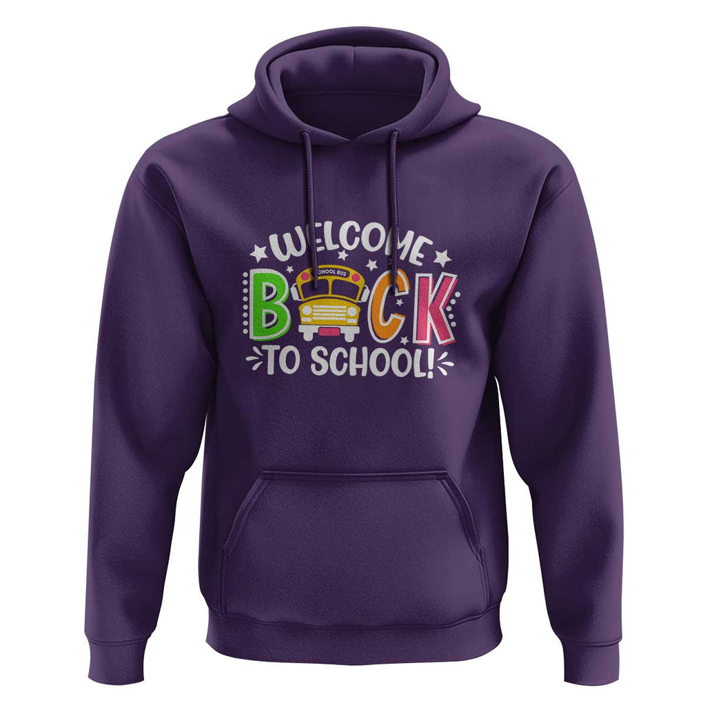 Welcome Back to School Hoodie First Day for School Bus Driver TS01 Purple Print Your Wear