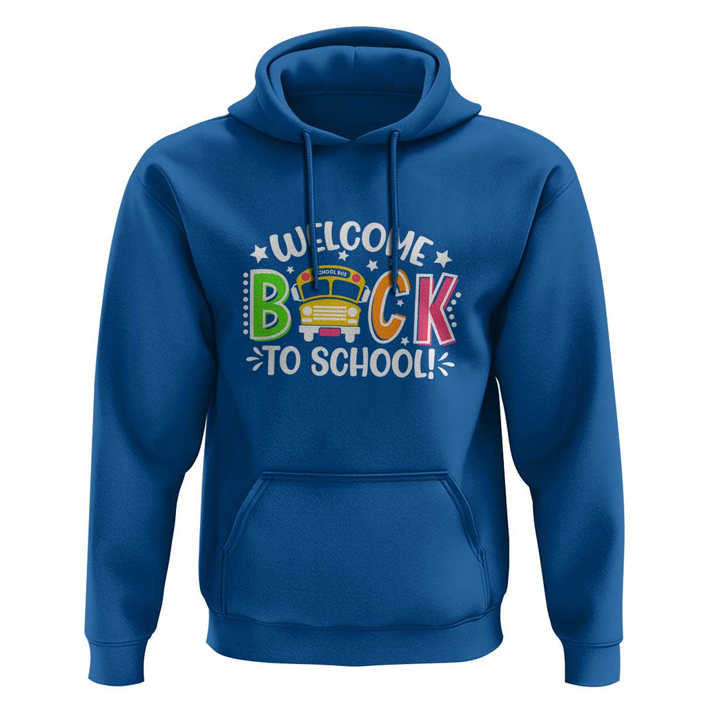Welcome Back to School Hoodie First Day for School Bus Driver TS01 Royal Blue Print Your Wear