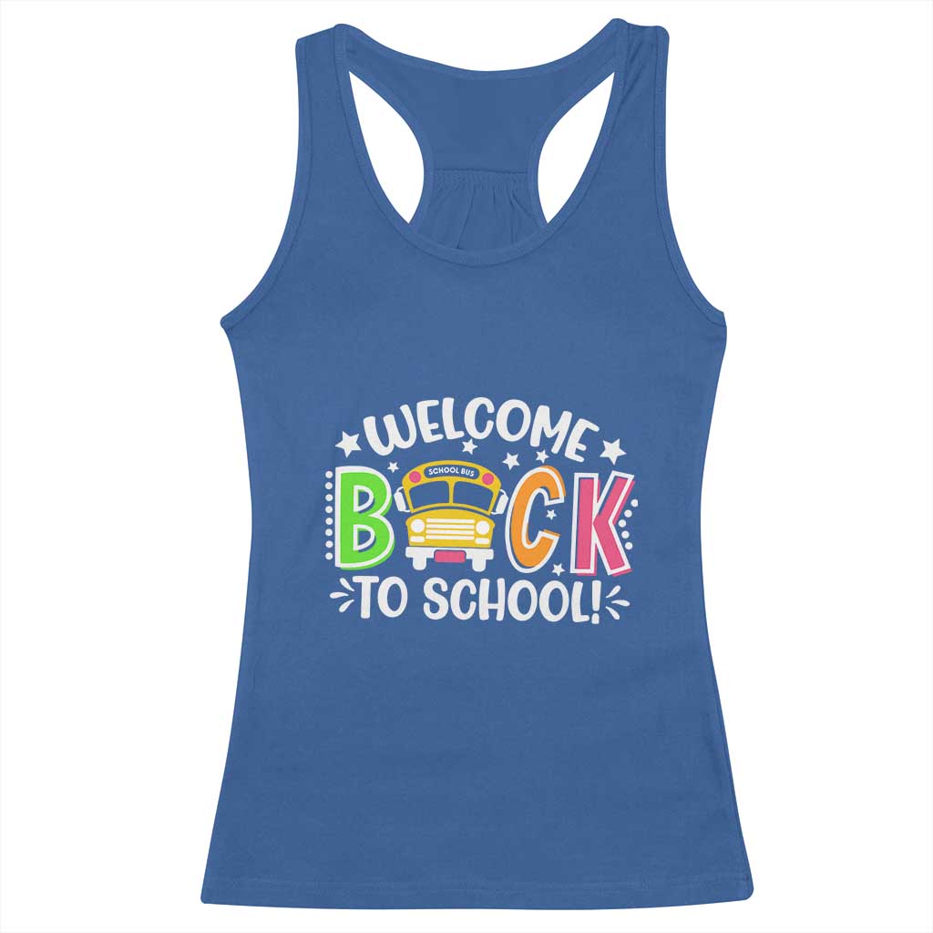 Welcome Back to School Bus Driver Racerback Tank Top First Day for School Gifts