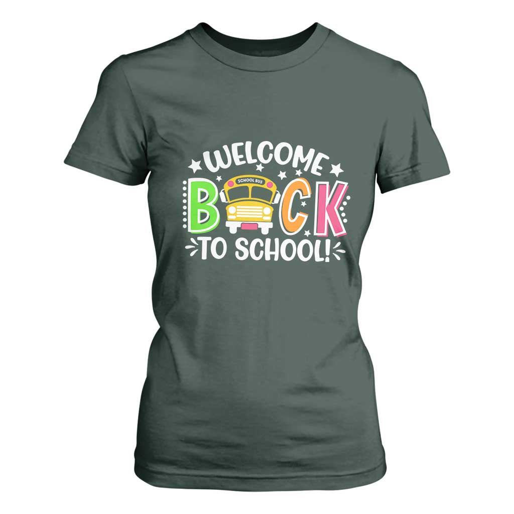 Welcome Back to School Bus Driver T Shirt For Women First Day for School Gifts
