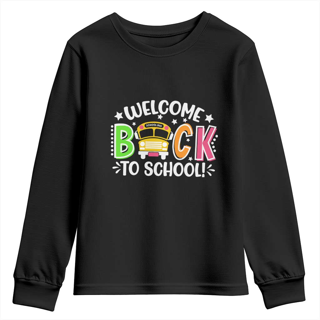 Welcome Back to School Bus Driver Youth Sweatshirt First Day for School Gifts TS01 Black Print Your Wear