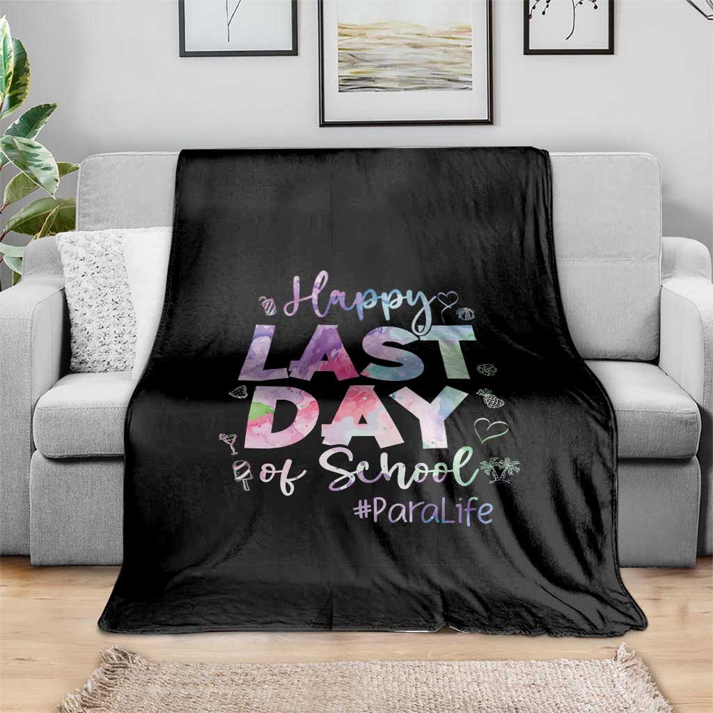 Para Life Beach Mode Throw Blanket Funny Last Day of School Summer Vacation Gift
