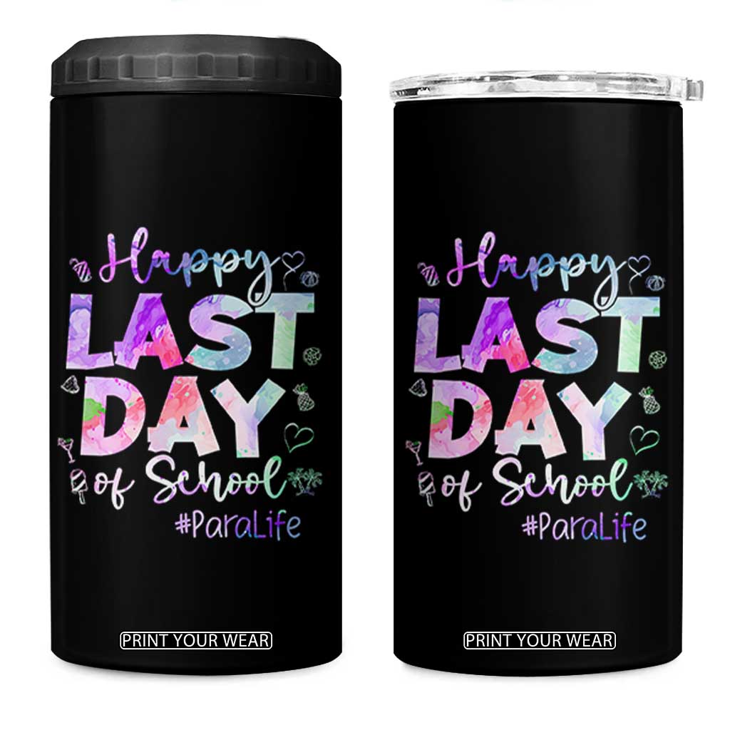 Para Life Beach Mode 4 in 1 Can Cooler Tumbler Funny Last Day of School Summer Vacation Gift