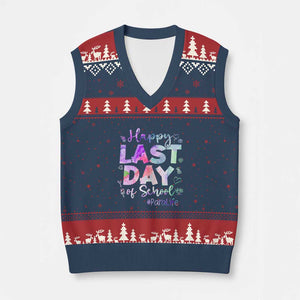 Para Life Beach Mode V-Neck Knit Sweater Vest Funny Last Day of School Summer Vacation Gift