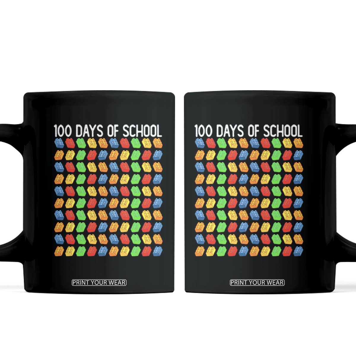 Master Builder 100 Days of School Coffee Mug Funny Toy Building Blocks Gift