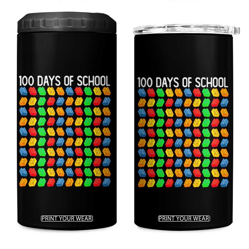 Master Builder 100 Days of School 4 in 1 Can Cooler Tumbler Funny Toy Building Blocks Gift