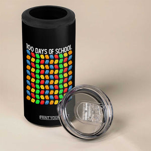 Master Builder 100 Days of School 4 in 1 Can Cooler Tumbler Funny Toy Building Blocks Gift