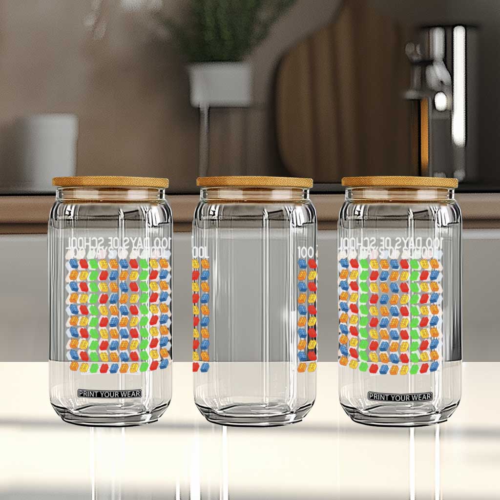 Master Builder 100 Days of School Glass Can Funny Toy Building Blocks Gift