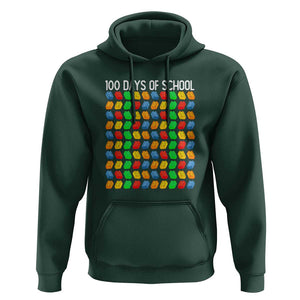 Funny 100 Days of School Hoodie Master Builder Building Blocks TS01 Dark Forest Green Print Your Wear