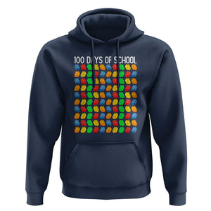 Funny 100 Days of School Hoodie Master Builder Building Blocks TS01 Navy Print Your Wear