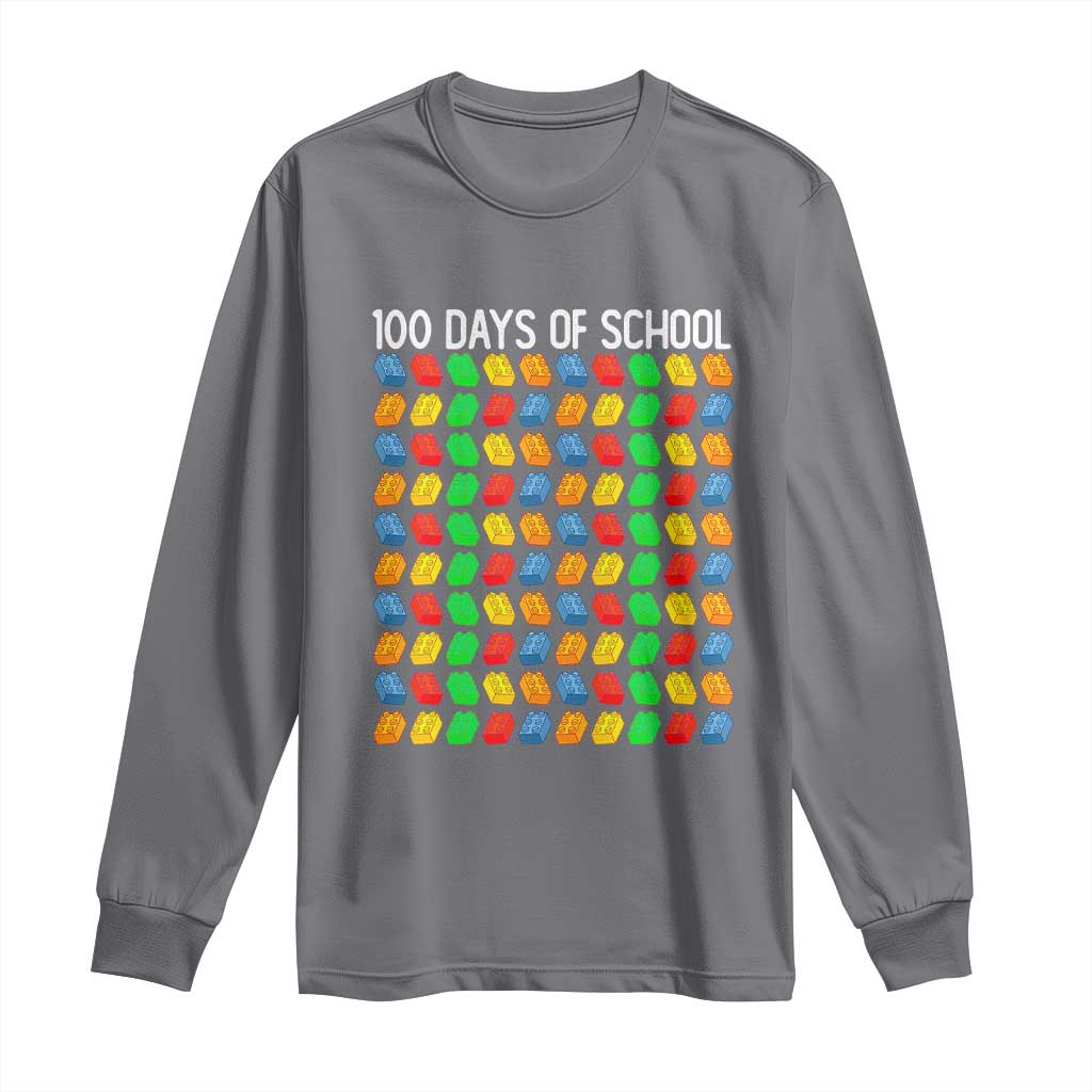 Master Builder 100 Days of School Long Sleeve Shirt Funny Toy Building Blocks Gift