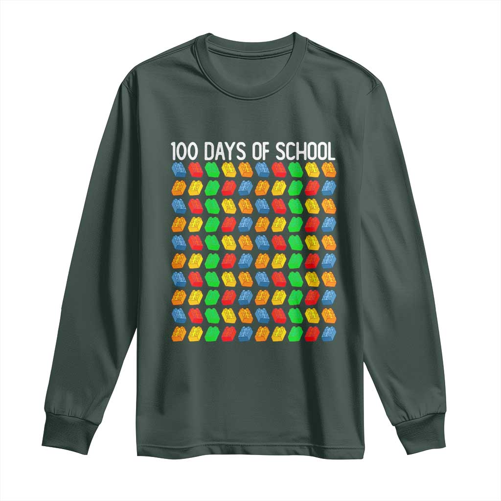 Master Builder 100 Days of School Long Sleeve Shirt Funny Toy Building Blocks Gift